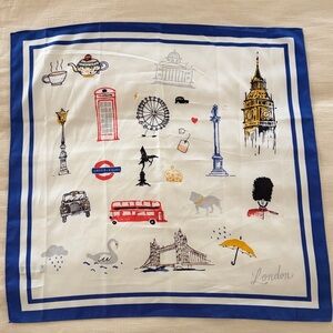 J. Crew Blue and Cream London Scarf